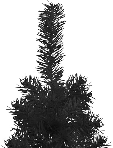 Miniatura 4 de vidaXL Árbol de Navidad artificial delgado con soporte negro 709 pulgadas