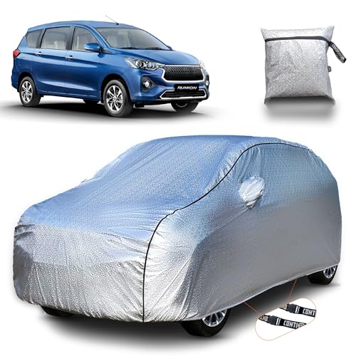 Image of Continental [SilverGuard] Dual Belts Extra Protection Toyota Rumion Car Cover (2023-2024) Build with Triple Stitched, Waterproof & Dustproof Car Cover for Rumion (Metallic Silver).