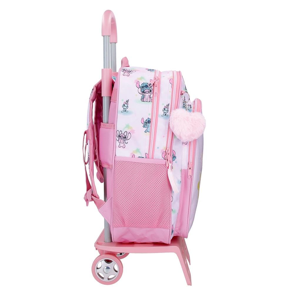 Disney Joumma Stitch You & Me Zaino Scolastico Doppio Scomparto with Malva Trolley 30x40x13 cm Poliestere 15.6L