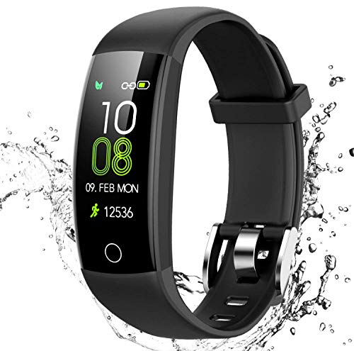 AGPTEK Pulsera de Actividad Inteligente, Reloj Deportivo Pantalla a Color IP67 Soporta GPS, Temporizador, Monitor de Ritmo Cardíaco, Calorías y Sueño, 5 Deportes para Hombre Mujer