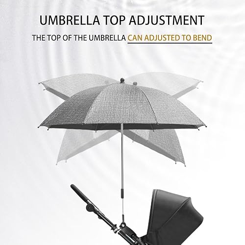 Miniatura 6 de Cochecito de bebé con paraguas conveniente y ligero, con clip, dirección ajustable, la parte superior del paraguas se puede ajustar para doblarse,