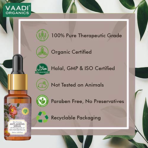 Image of VAADI HERBALS Vitamin E Anti Ageing Serum With Pomegranate Oil - Reduces Fine Lines, Lightens Wrinkles & Brightens Complexion, 10 ml
