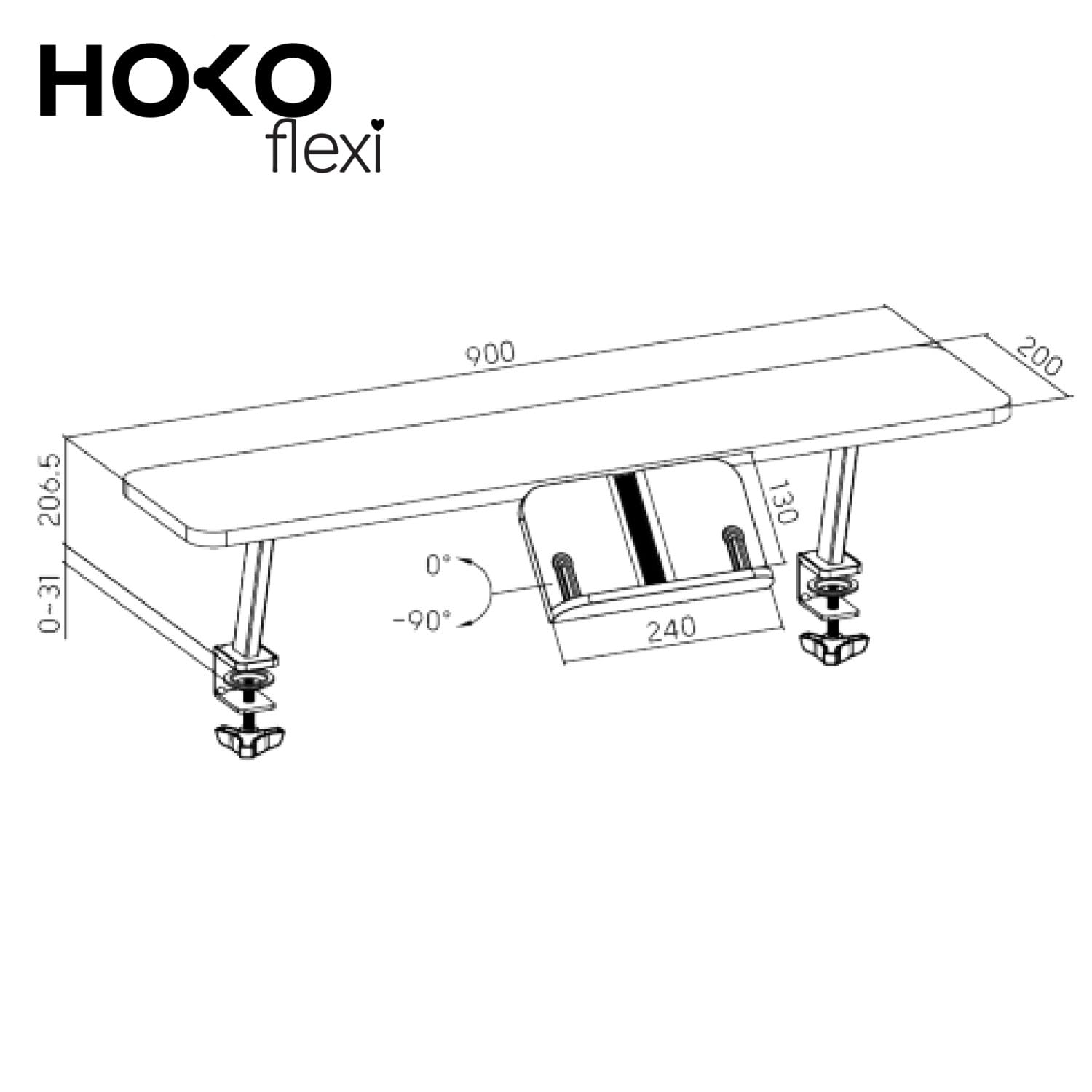 HOKO® Ergo Study - Maggiordomo da scrivania con portalibri, bianco Portaoggetti da scrivania con contabilità per il ragazzo Celin
