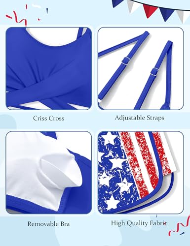 Image of Girls Swimsuit 3 Piece Bathing Suit Criss Cross Bikini Set Girls' Swimwear with Shorts 7-16T