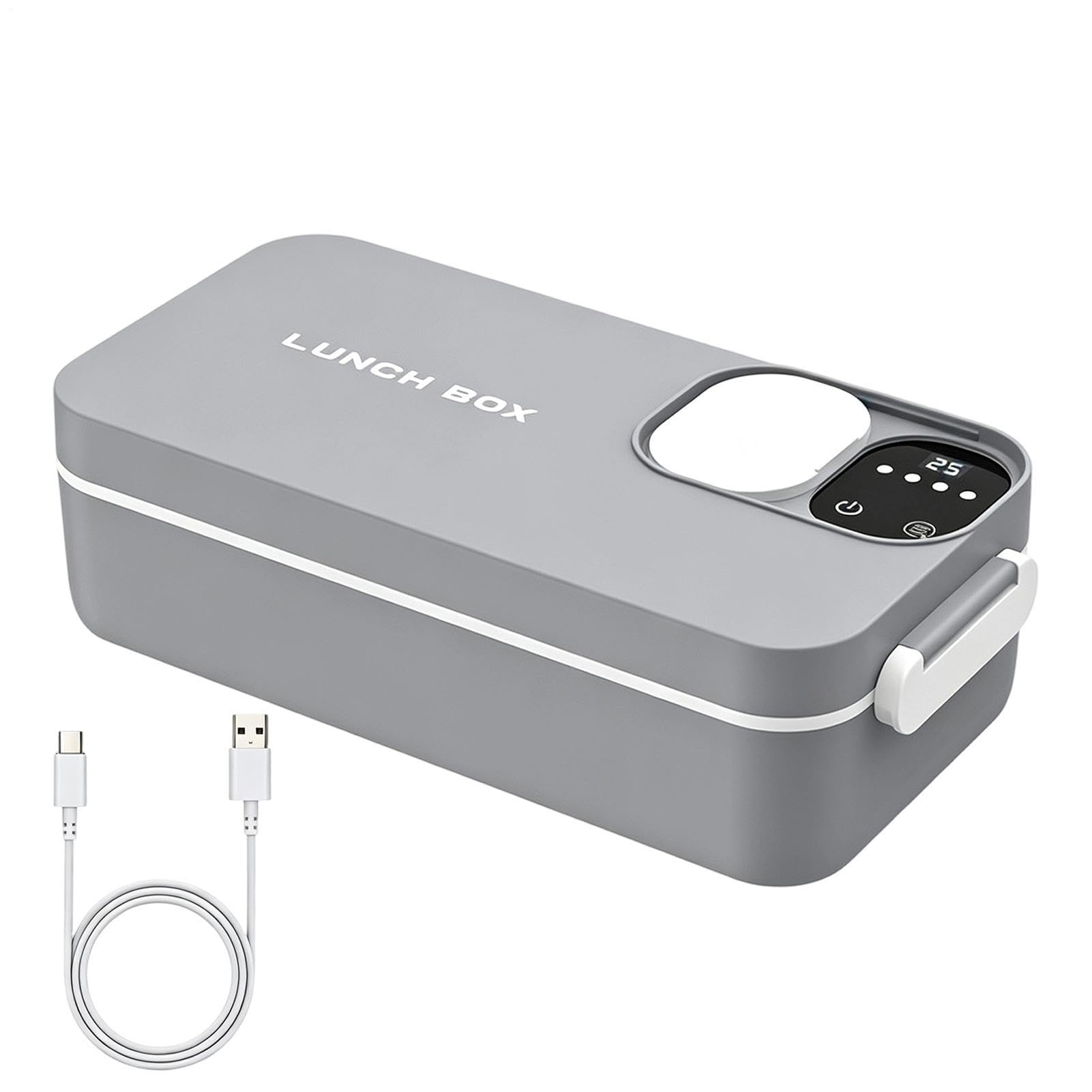 Lonchera térmica inalámbrica, calentador portátil, recargable, 4 ajustes de