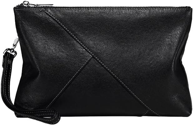 Genuine Leather Wallet Large Capacity Clutch Bag Top-grain Handbag Soft Envelope Gift Business Commute