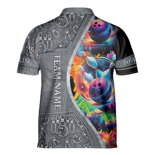 Custom Bowling Jerseys for Men Women Personalized Team Name 3D Quarter Zip Apparel Customized Bowling Jersey Shirts Unisex2