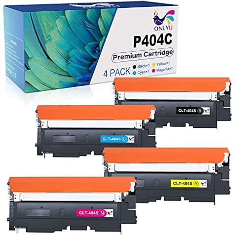 ONLYU Compatible Samsung CLT-P404C CLT P404C Toner Cartridge Replacement for Samsung C430W Toner for Samsung Xpress SL C430W C430 C480FW C480W C480 C48X C43X CLT K404S CLT-Y404S Toner(4-Pack) Cover