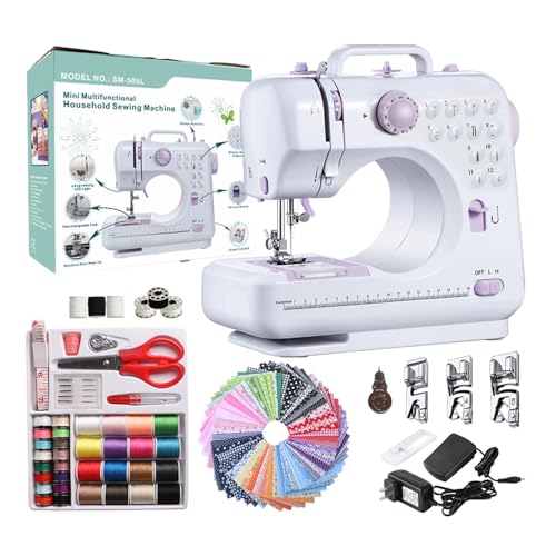 Sewing Machine for Beginners with 50 Pcs Fabric and 32 Pcs Sewing...