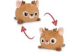 TeeTurtle Christmas Reversible Reindeer Plushie: Mood-Expressing Sensory Stuffed Animal