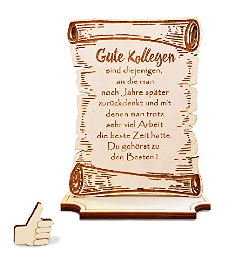 PISDEZ lustige Abschiedsgeschenk Grußkarte zum Abschied oder Renteneintritt aus Holz - Rente - Pension (mit Standfuß - Größe L)