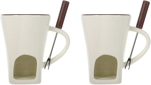 UPKOCH 2 juegos de taza de café de fondue de mantequilla, olla de fondue para fondue, taza de fondue, fuente de chocolate, taza de café, calentador