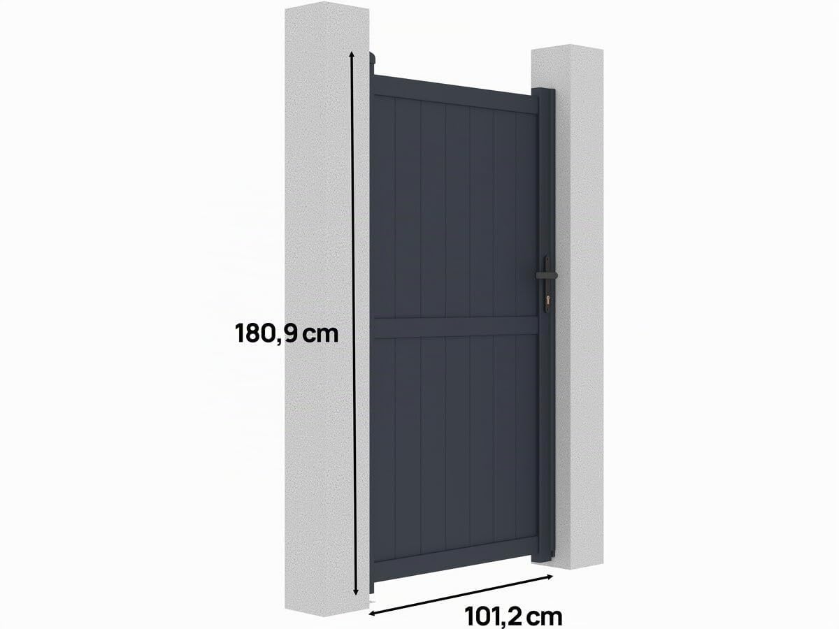 Puerta jardin Maurice - 101.2 x 180.9 cm - Gris