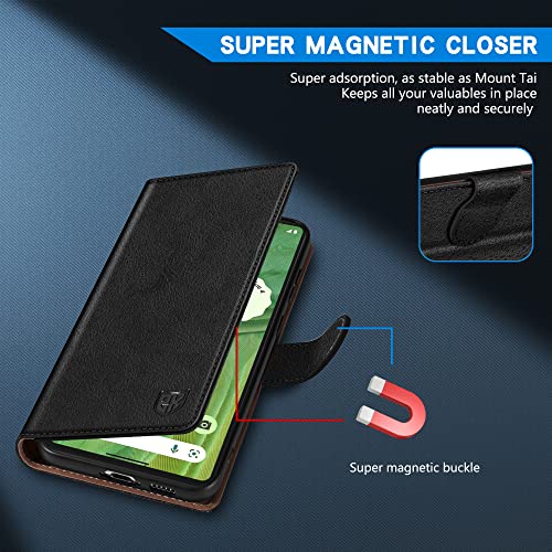 Image of ZZXX for Google Pixel 7 Wallet Case Magnetic Closure 6.3 inch,Black