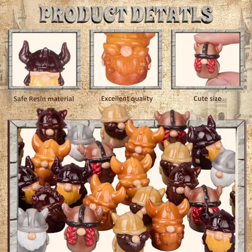 Set de 60 Mini Figuras Gnomos Vikingos de Resina miniatura 4
