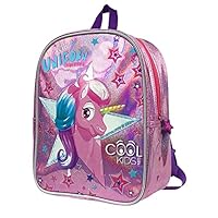 PERLETTI Colourful Backpack for Little Boys Girls - Toddler Daybag for School Kindergarten Travel - Schoolbag with Reflective Piping and Rubber Zipper Puller - 30x24x10 cm