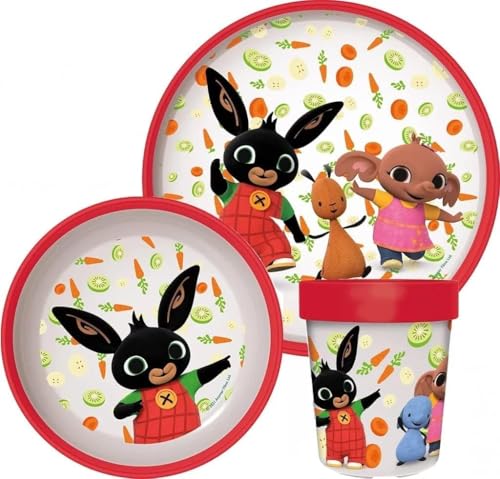 Set di stoviglie riutilizzabile per bambini bicolore – Set composto da 3 pezzi: Piatto, ciotola e bicchiere per...