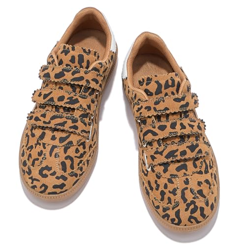 Sneakers for Women Lightweight Tennis Shoes Fashion Vegan Leather Hook & Loop Sneakers Non-Slip Walking Shoes2