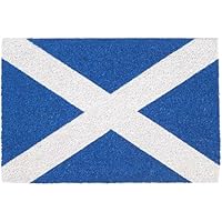 Coir Door Mat St Andrews Cross 60x40cm – Heavy Duty Outdoor Boot Scraper Doormat | Non-Slip Weather-Resistant Natural Coir Mat for Home Porch & Garden Entrances