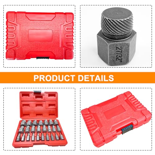 25-Teiliges Schraubenausdreher Set Profi, Schraubenentferner, Linksausdreher mit Tragetasche, Bolzenentferner, Damaged Screw Extractor zum Entfernen Von Gebrochenen Bolzen, Schrauben, Steckschrauben