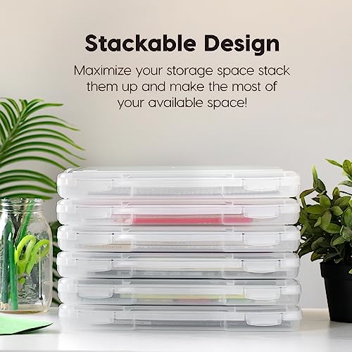 IRIS USA Board Game Storage Containers, 10-Pack |Made in USA| Organizers with Built-In Handle & Snap-Tight Lid for Puzzles, Scrapbook, and Fits 8.5" x 11" or A4 Papers, Slim - Clear by IRIS USA - Image 9