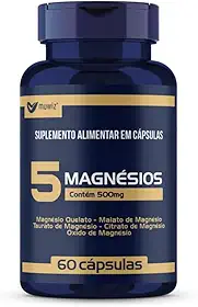 5 Magnesios Quelato Malato Taurato - 60 Capsulas Muwiz
