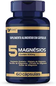 5 Magnesios Quelato Malato Taurato - 60 Capsulas Muwiz