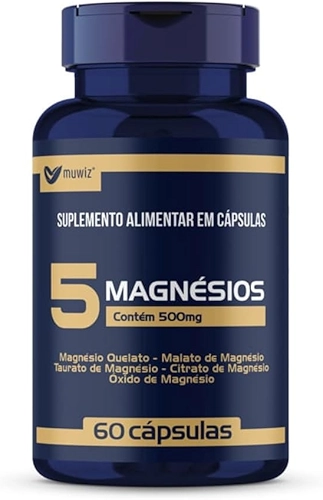 5 Magnesios Quelato Malato Taurato - 60 Capsulas Muwiz