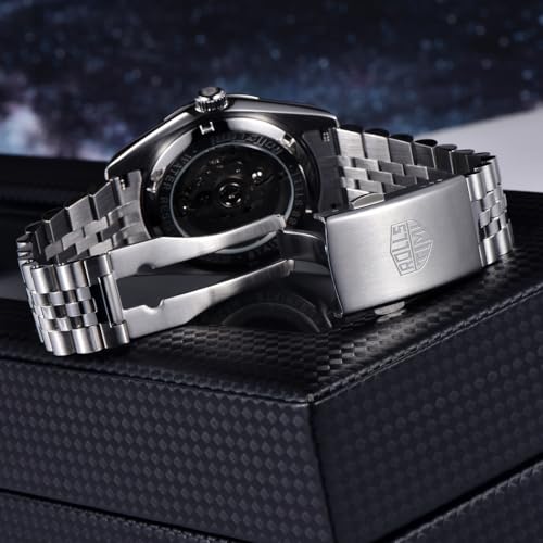 Image of RollsTimi Automatic Men's Watch, NH35A Movement, 40mm Stainless Steel Case Waterproof Wrist Watch for Men Luminous Hands & Day Display, Stylish for Business, Casual & Sports
