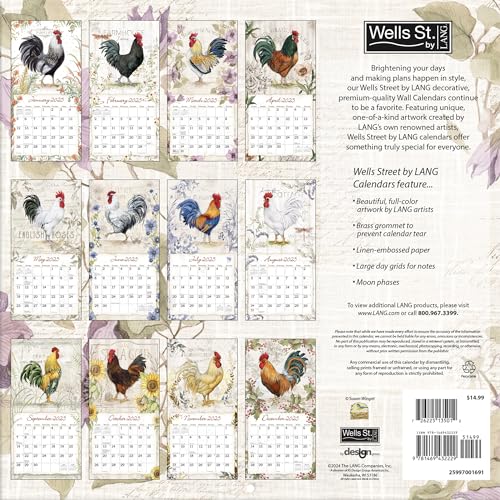 Wsblroosters202512x12wallcalendar25997001691  Urban Country Home Decor Wsbl roosters 2025 12x12 wall calendar 25997001691  urban country home decor