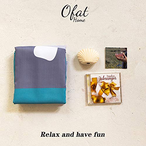 Ofat Home Cute Cartoon Hippo Kids Shower Curtain, Teal White Grey Animal Baby River Horse Bird Ocean Fabric Bath Curtain For Bathroom Sets With Hooks, No Liner Needed Waterproof Washable, 72X72 Inch #TOP7