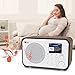 Ocean Digital WiFi Internet Radios WR-336N Portable Digital Radio with Rechargeable Battery Bluetooth Receiver with 2.4” Color Display, 4 Preset Buttons, Support UPnP & DLNA-White