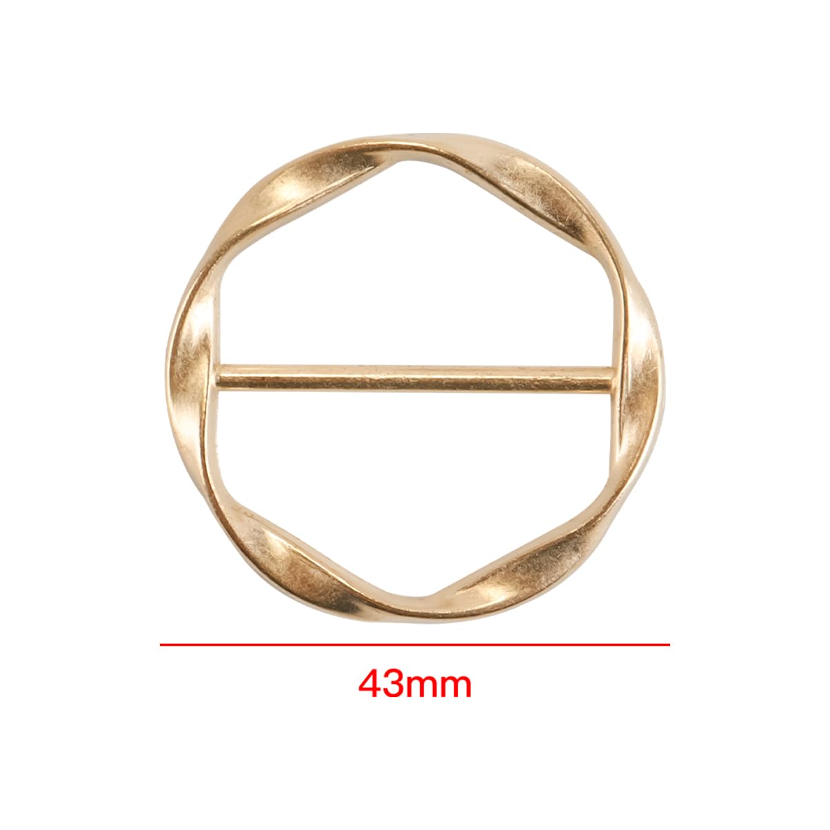 Alide Paquete de 6 hebillas de metal para cinturón de mujer, pinza para camiseta, hebilla, aro para pañuelo de seda, pinza para corbata con nudo en el dobladillo, hebillas y cierres para.