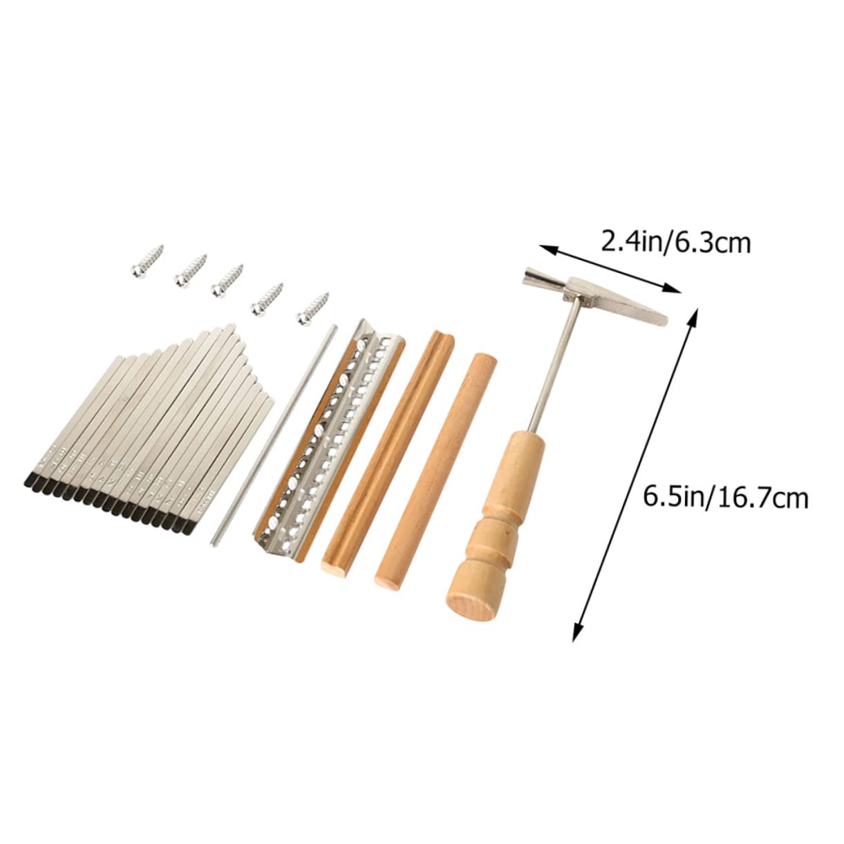 Holibanna Thumb Piano Accessories 17 Keys Kalimba Diy Kit Tuning Hammer Repair Parts for d Key Mini Piano