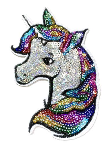 Iron on Patches#19,Unicorn Sequin Embroidered Kids Patches, Appliques and Decorative Patches, DIY Badge Patches Clothing Backpacks Jeans T-Shirt Caps Cute Patch by BossBee