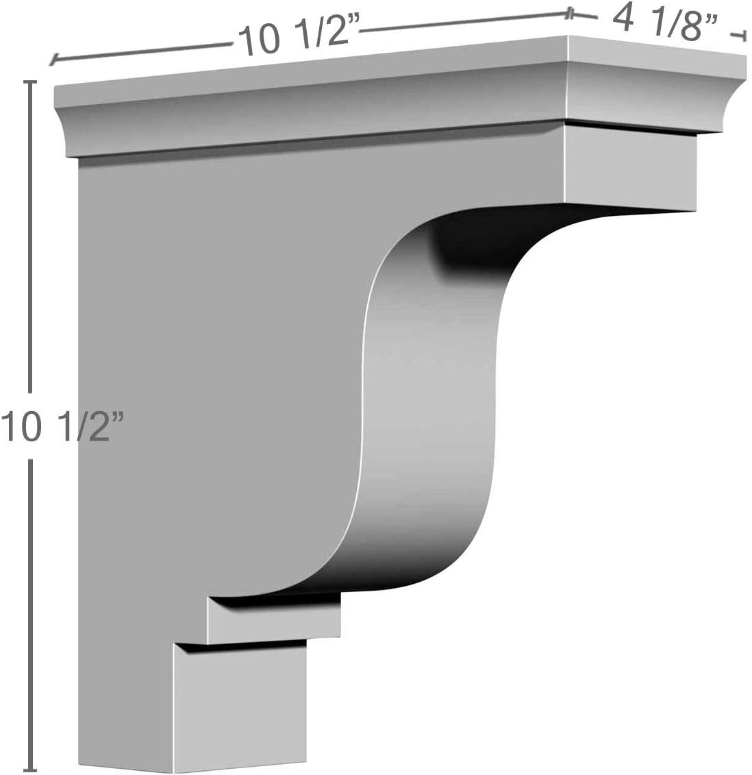 Ekena Millwork BKT04X10X10ED 4 1/8-Inch W x 10 1/2-Inch D x 10 1/2-Inch H Edinburgh Bracket , White