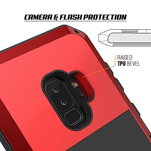 Galaxy S9 Plus Metal Case, Heavy Duty Military Grade Armor Cover [Shock Proof] Hybrid Full Body Hard Aluminum & Tpu Design [Non Slip] W/Prime Drop Protection For Samsung Galaxy S9+ [Red] #TOP1