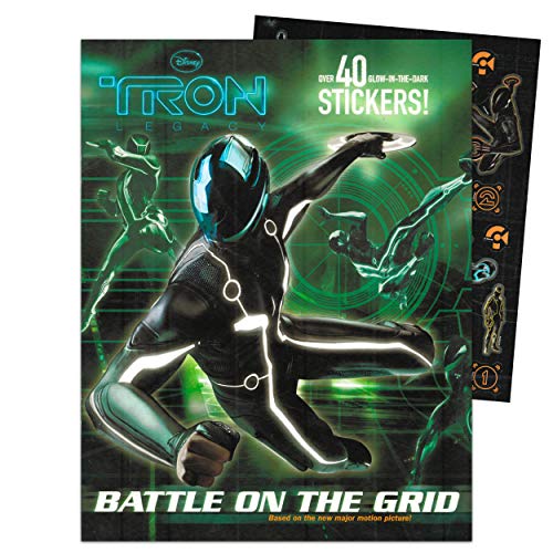 Disney Tron Legacy Sticker Activity Book for Kids Toddlers ~ Tron Activity Book with Over 40 Resuable Glow in The Dark Stickers (Tron Party Favors)
