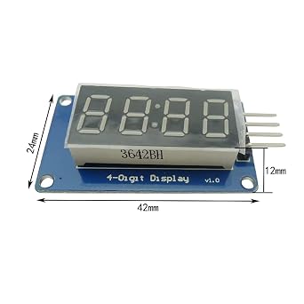 3PCS 0.36 inch LED Display Module TM1637 7 Segment 4 Bits with Clock Display Common Anode Red Digital Tube Board for Arduino