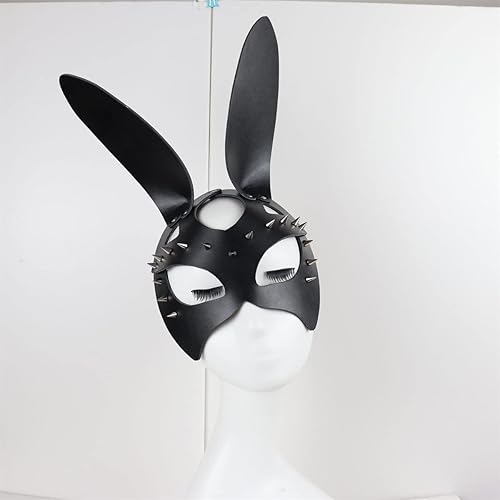 Miniatura 7 de GEBONE Máscara de conejo de Halloween, máscara de orejas largas de conejo, máscara de fiesta para Navidad, Pascua, cumpleaños, carnaval, fiesta YZ-07