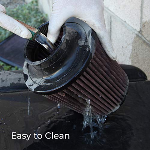 Image of K&N Universal Clamp-On Air Filter: High Performance, Premium, Washable, Replacement Engine Filter: Flange Diameter: 1.25 In, Filter Height: 3 In, Flange Length: 0.625 In, Shape: Round, RU-0060