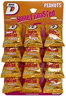 Big D Honey Roasted Nuts Peanuts on a Pub Card - 12 x 50g Packs