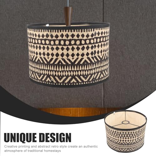Uonlytech 4099O161SDPMJV6 Bamboo Lamp Shade, Vintage Drum Lampshade Table Lamp Shade Chandelier Lamp Covers Replacement Light Accessory thumb #2