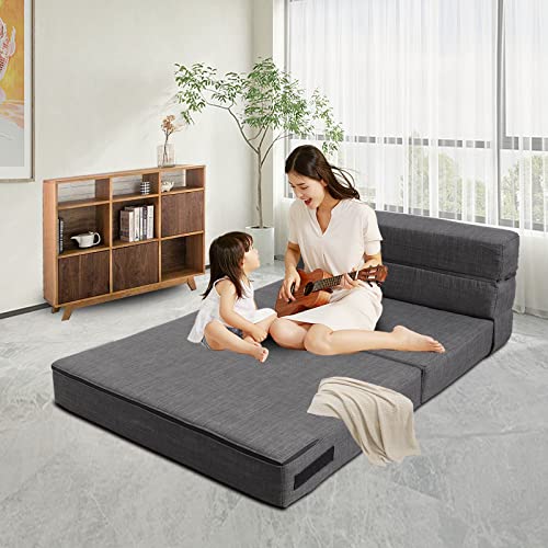 Nigoone Queen Size Folding Sofa Couch Memory Foam With 2 Pillows Sleeper Chair Lazy Couch Triple Futon Convertible Guest Beds thumb #4