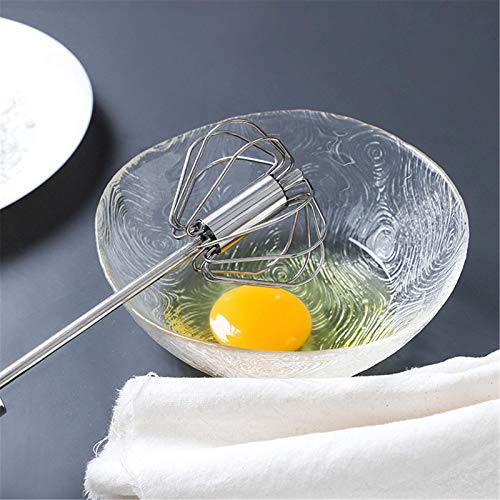 Kitchen Tools Whisk Egg Beater Stainless Steel Semi-Automatic Whisk Stirrer Mixing Mixer Egg Milk Beater Kitchen Baking Tool Egg Cream Blending Stirring Mixer (Color : Silver, Size : 27.5X7Cm) #TOP1