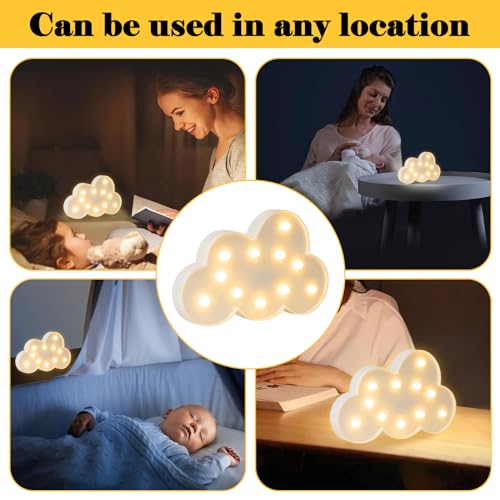 Night Light for Kids, Cloud LED Lamps for Boys and Girls Bedroom Desk Wall Decor, Kawaii Beside Nursery Nightlight, Cute Stuff Light Gifts for Breastfeeding Toddler Baby (Multi-Shape) - Image 5