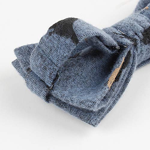 Men's Women Denim Blue Bow Tie Pre-Tie Double Layers Bowties For Young Man Adults Big Boys Girls Kids #TOP2