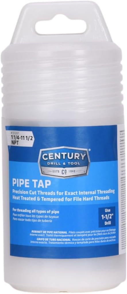 Century Drill & Tool 97207 High Carbon Steel National Pipe Tap, 1-1/4-11 1/2 NPT