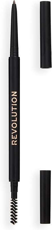 Revolution Precise Brow Pencil, Medium Brown | Dual-Sided, Ultra-Fine Pencil Tool, Includes Spoolie Brush, Vegan & Cruelty-Free