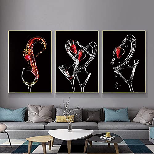 Art mural tasses rouges impression sur toile abstraite haut de gamme 40x60cm